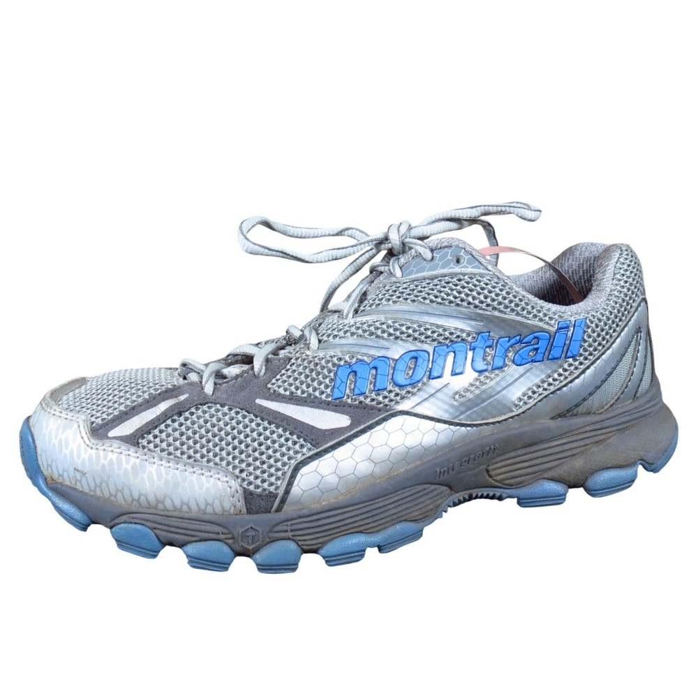 Montrail Badrock Women Athletic Trail Running Shoes Size 8 Hiking‎ Grey Blue